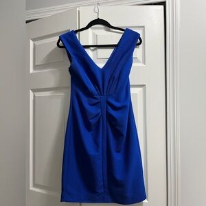 Elegant Blue V-Neck Dress